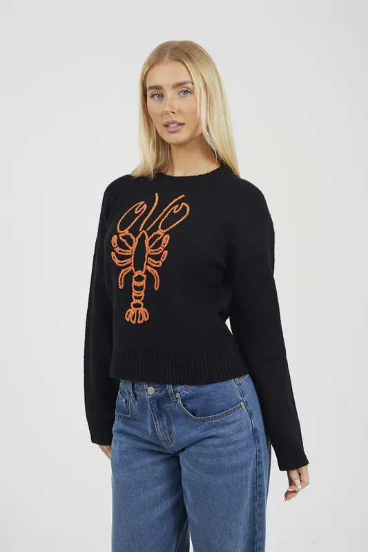 Lobster Embroidered Jumper - Brave Soul