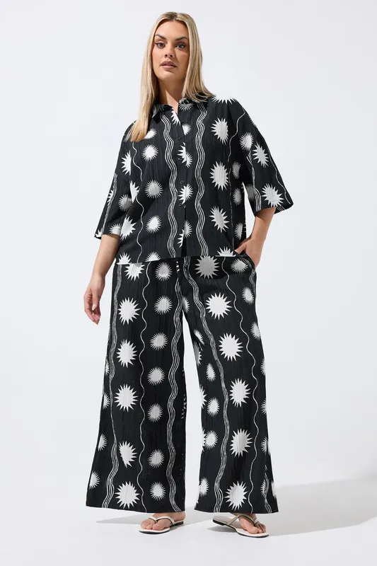 Sun Crinkle Wide Leg Trousers - Yours