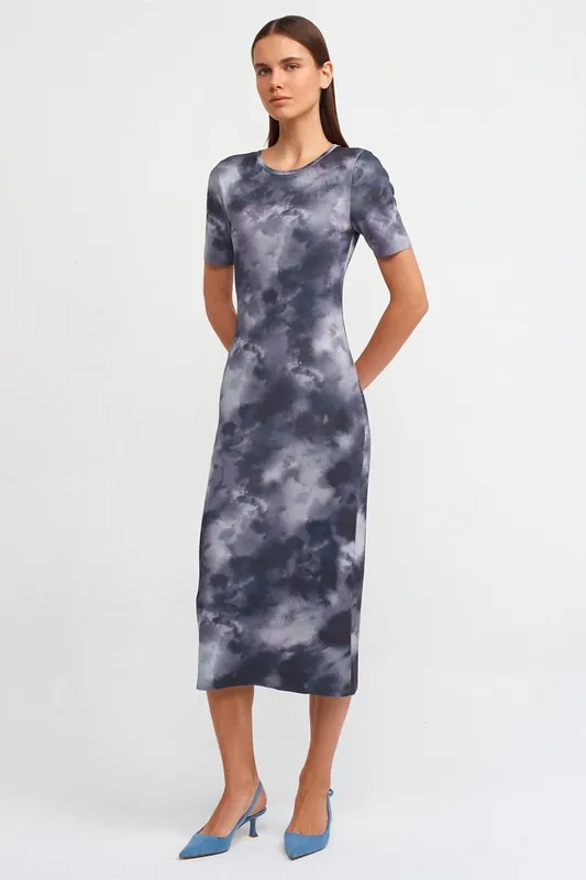 Tie-Dye Bodycon Midi Dress