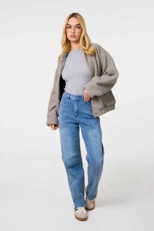 Light Blue Washed Denim Jeans - Pink Vanilla