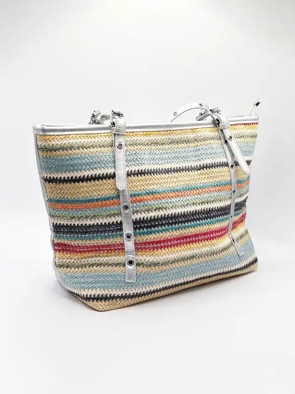 Beach Tote Bag in Multi Silver - SVNX
