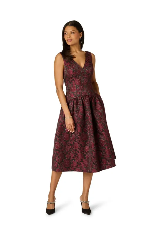 Jacquard Midi Dress - Adrianna Papell
