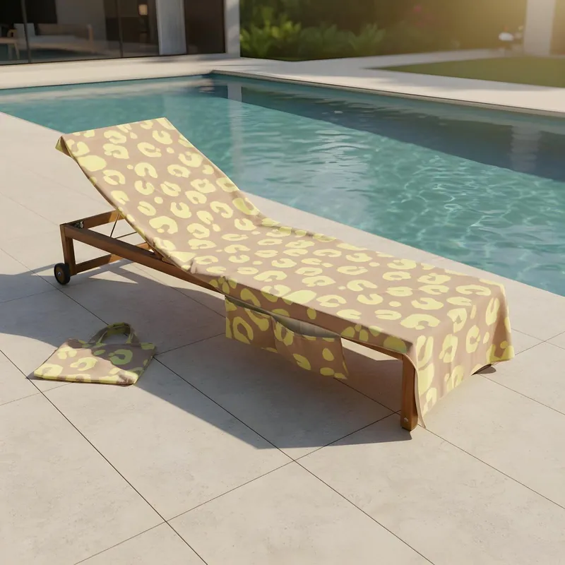 Leopard Beach Towel with Bag Quick Dry Absorbent Travel Spa - OHS