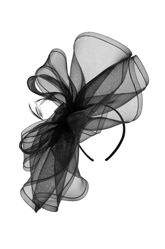 Black Large Hat Fascinator - Jon Richard