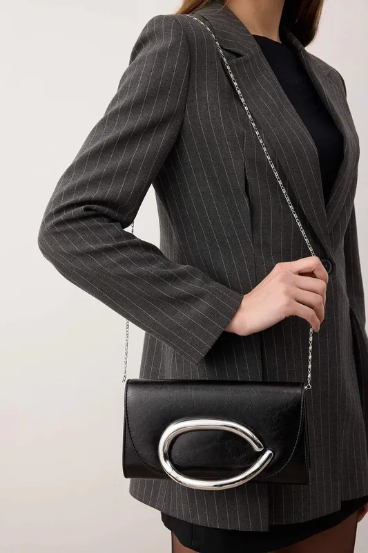 Mini Metal-Embellished Chain Clutch Bag