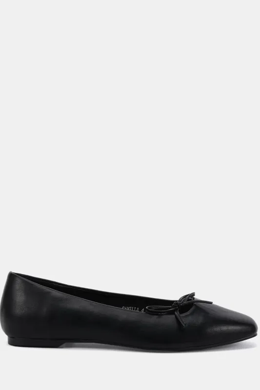 Wide Fit Camilla Asymmetric Bow Ballerina - Novo