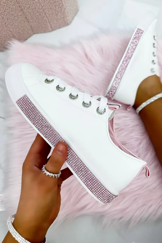 Crystal Deluxe Trim Trainers - Love Lemonade
