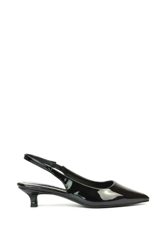 Jenny' Pointed Toe Low Kitten Heel Slingback Pumps - XY London