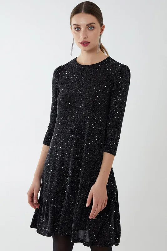 Tiered Hem Smock Midi Dress - Blue Vanilla