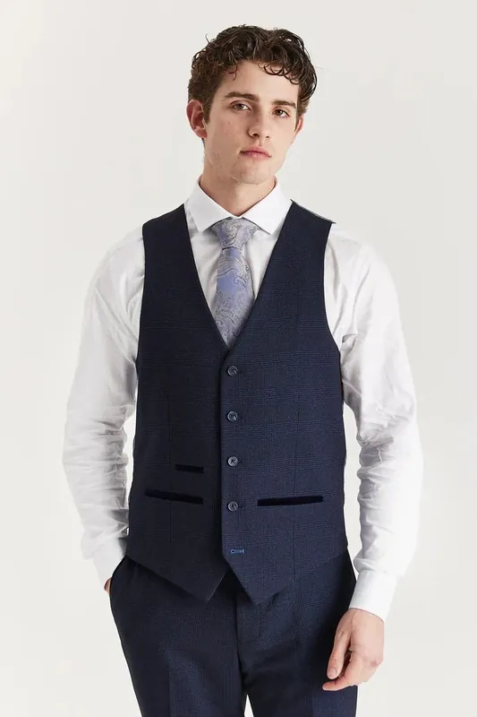 Men's Suit Waistcoat Prince Of Wales Formal Waistcoat - Infinity Leather