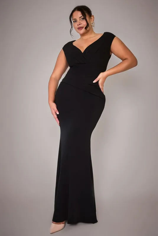 Bardot Pleated Maxi Dress - Goddiva