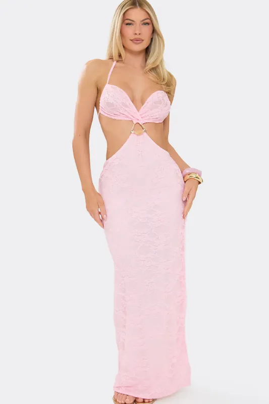 Cut Out Lace Maxi Dress - EGO