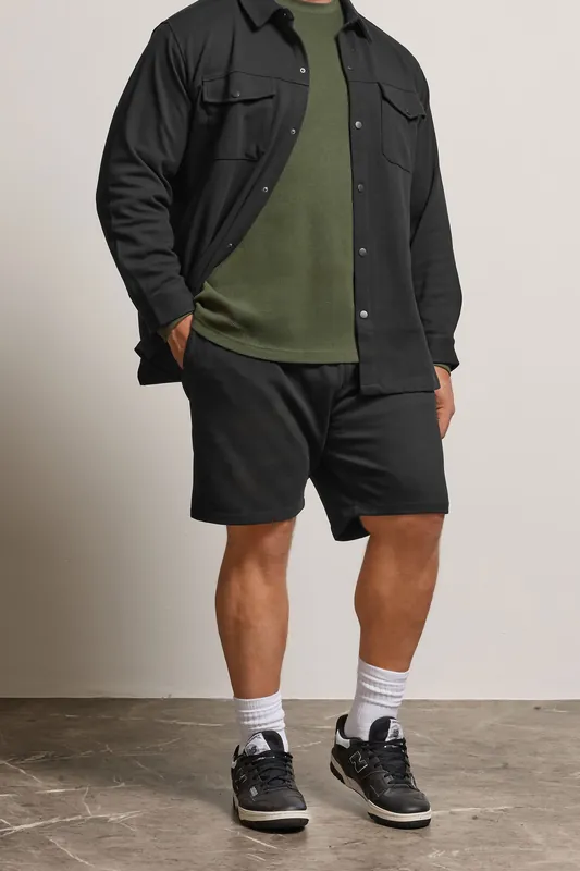 Textured Jersey Jogger Shorts - BadRhino