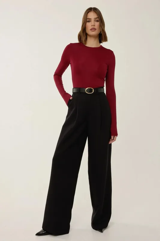 High Waist Wide Leg Pants - Hiccup