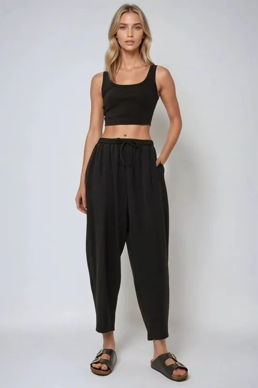 Elastic Waist Comfort Fit Pants - Hiccup