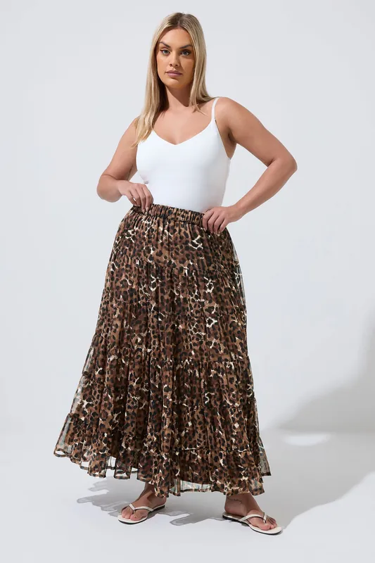 Leopard Print Maxi Skirt - Yours