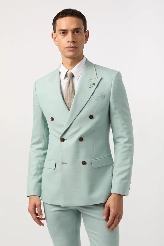 Sea Foam Texture Slim Fit Double Breasted Jacket - Antique Rogue