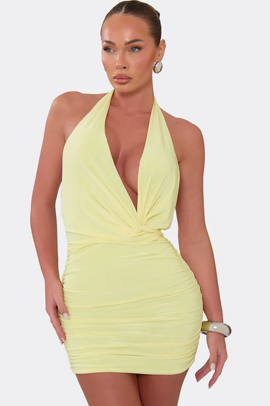 Sleeveless Drape Mini Dress - EGO