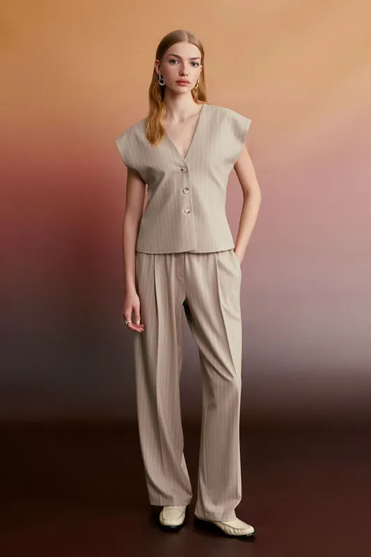 Striped Wide-leg Palazzo Trousers