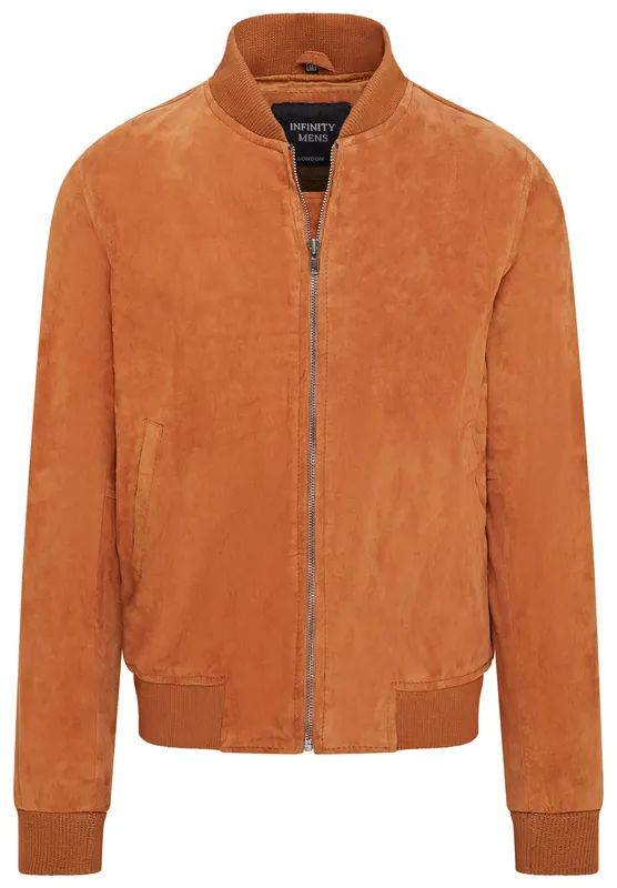 Soft Goat Suede MA-1 Varsity Bomber Jacket - Dalian
