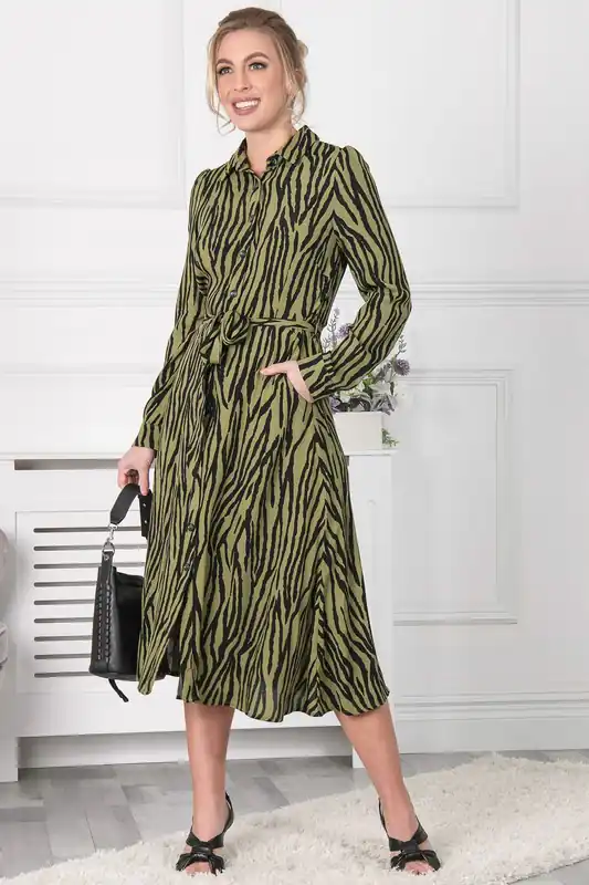 Shea Viscose Shirt Midi Dress - Jolie Moi