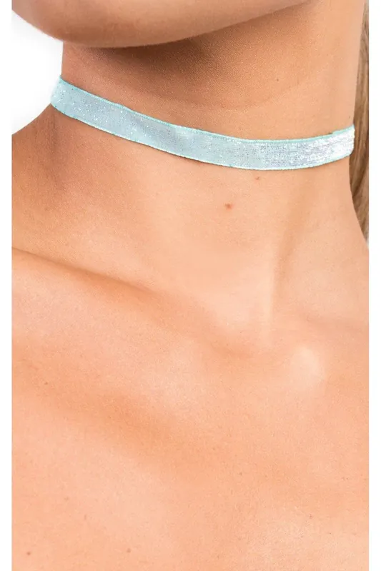 Lyla Glitter Ribbon Choker - IKRUSH