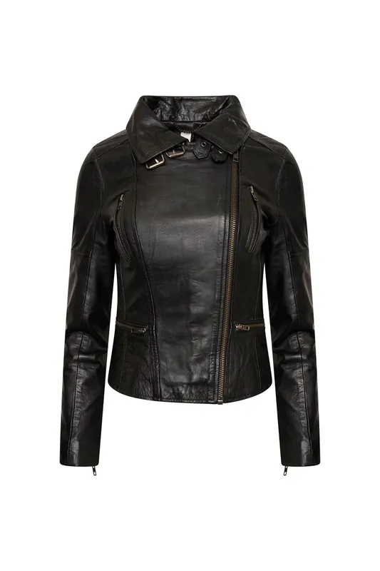Emma Leather Biker Jacket - ELLE