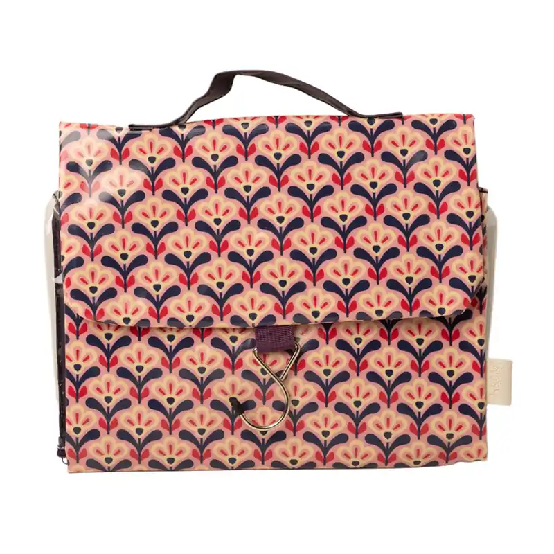 Threefold Hanging Wash Bag Pink Deco Lily - Victoria Green
