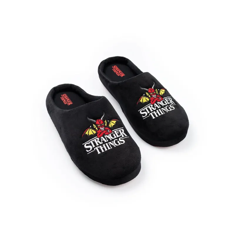 Stranger Things Mule Slippers | Unisex Black | Official Merch