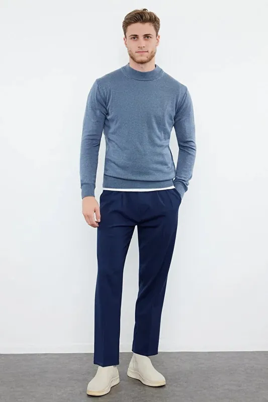 Men’s High Neck Knit Sweater - WOVCOR