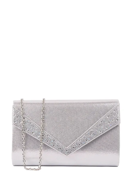 Devora Shimmer Clutch Bag - Paradox London