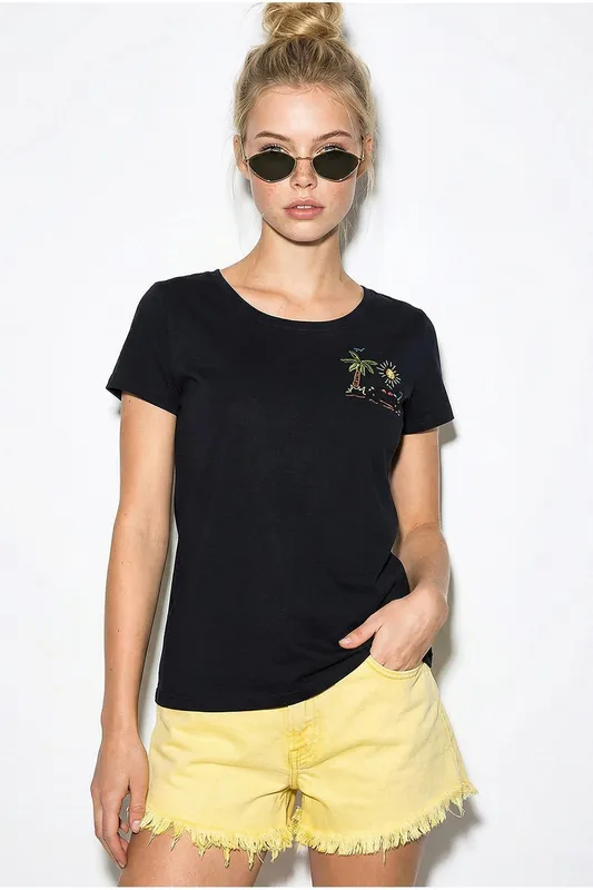 Embroidered Crew Neck T-Shirt