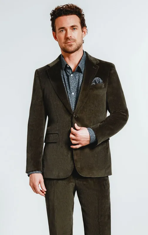 Green Corduroy 2 Piece Suit - Dobell