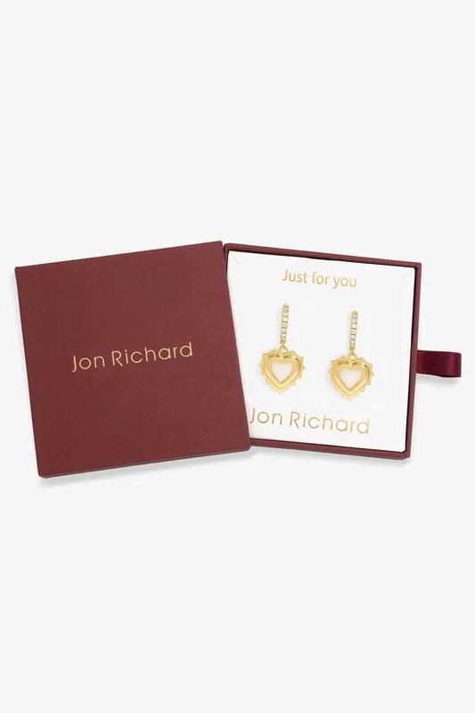 14Ct Gold Plated Heart Birthstone Huggie Earrings - June - Gift Boxed