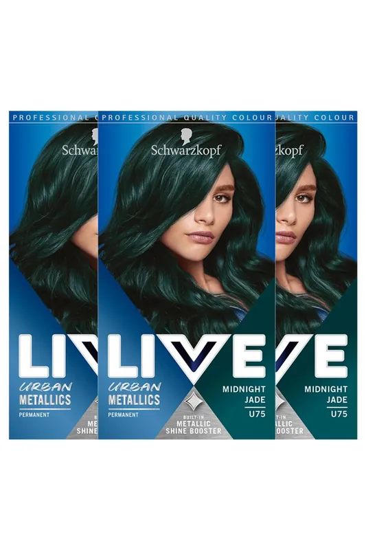 Live Urban Metallics 'Hair Dye' U75 Midnight Jade 3x - Schwarzkopf