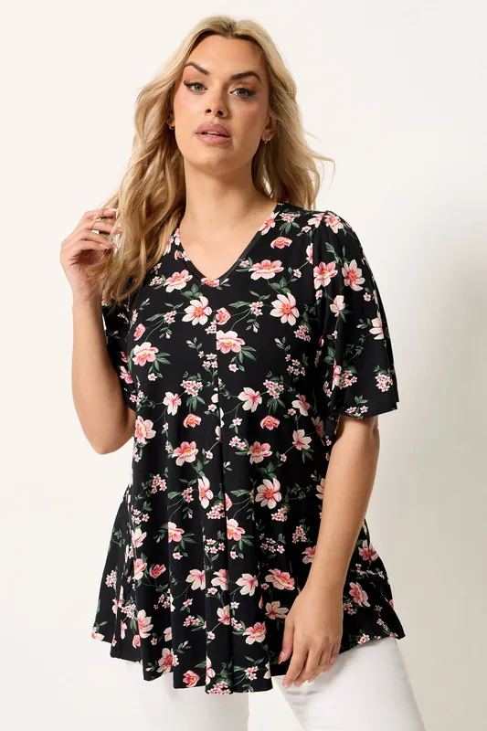 Floral Pleat Front Top - Yours