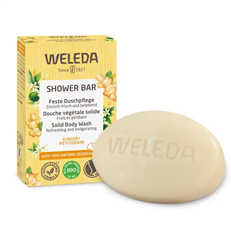 Ginger & Petitgrain Shower Bar 75g - Weleda