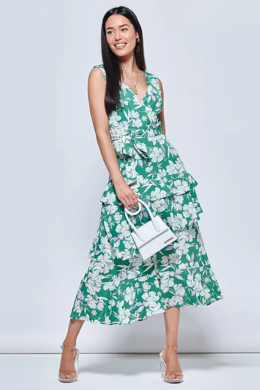 Della Crepe Frill Hem Maxi Dress - Jolie Moi