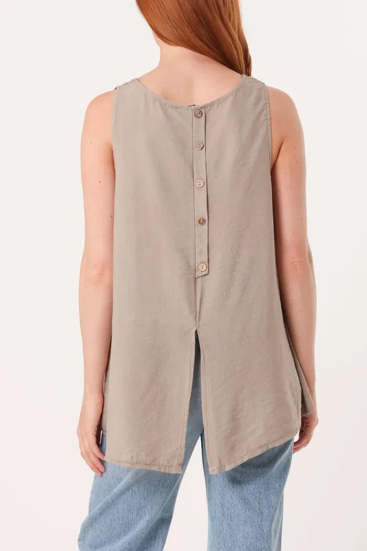 Light Brown Sleeveless Top - Blue Vanilla