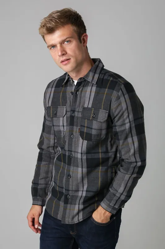 Checked Padded Shirt with Sherpa Lining - Tokyo Laundry