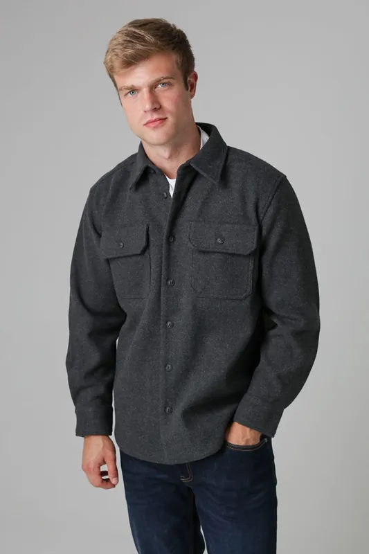 Brushed Back Fleece Long Sleeve Shirt - Tokyo Laundry