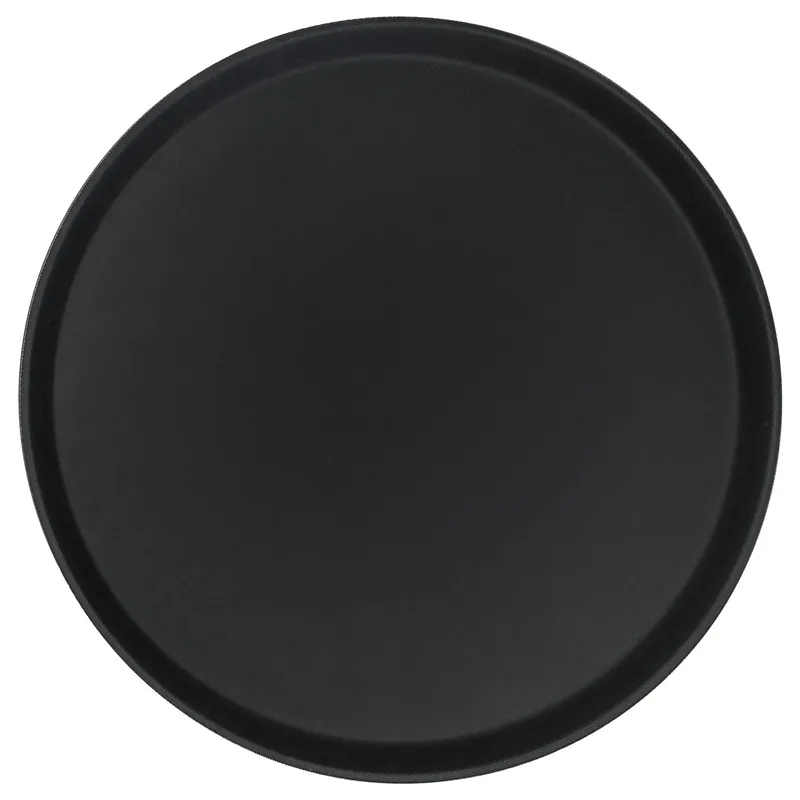 Round Non-Slip Serving Tray - 45.5cm - Black