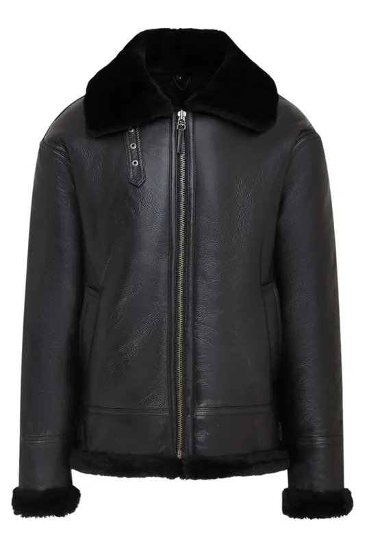 Pilot B3 Flying Shearling Sheepskin WWII Bomber Aviator Jacket - Infinity Leather
