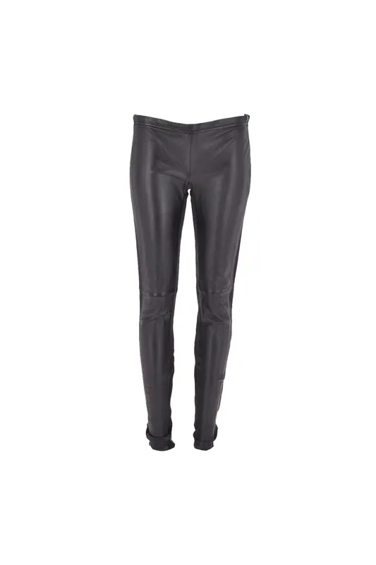 Lilly' Skinny Fit Real Leather Lycra Trousers - Ashwood Leather