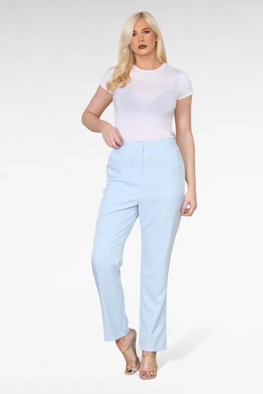 High Waist Straight Leg Trousers - ELAINA FASHION