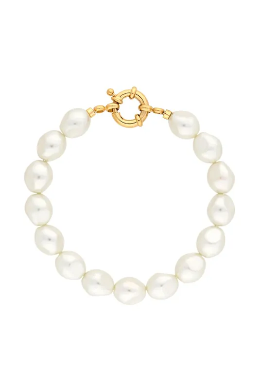 Cream Pearlised Baroque Bracelet - Jon Richard