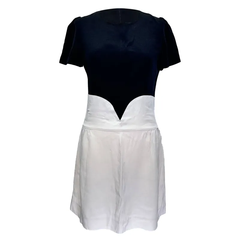 Preloved Crepe Puff Sleeve Mini Dress in White Acetate - Victoria Beckham