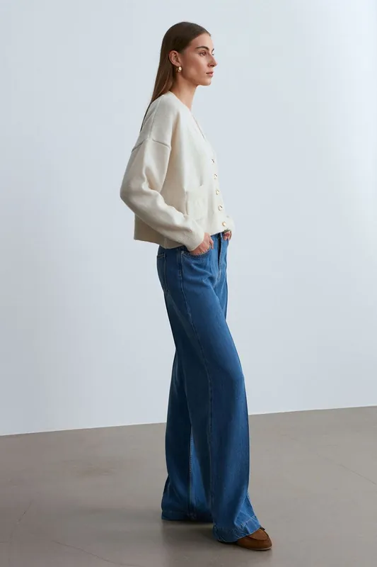 High-Waist Wide-Leg Tencel Jeans