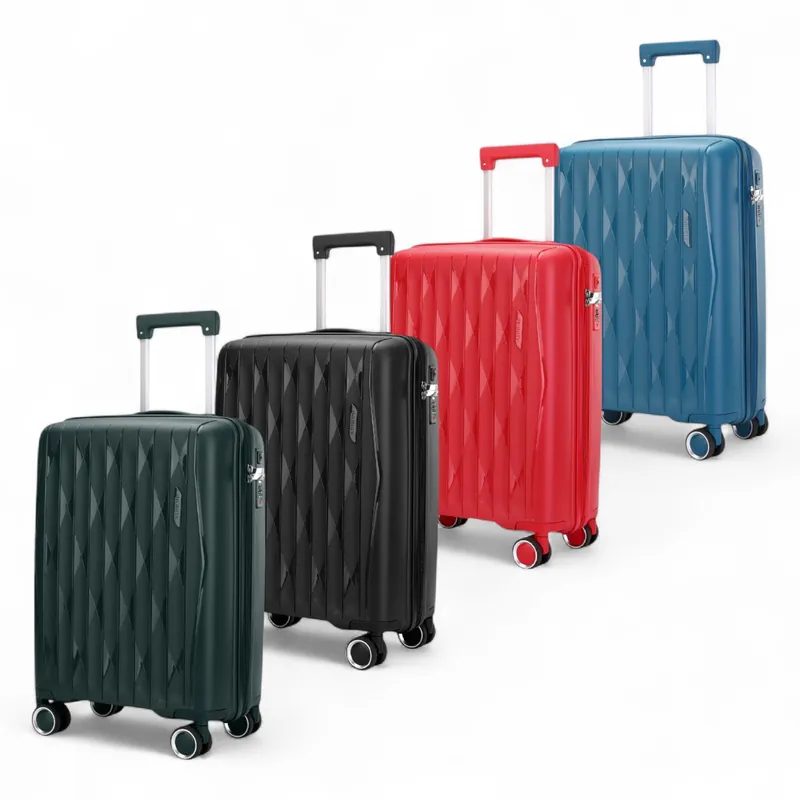 Robust Hard Shell Cabin Suitcase 37.5 x 20.5 x 55 cm TSA Luggage Suitable for Easyjet, Ryanair - Infinity Leather