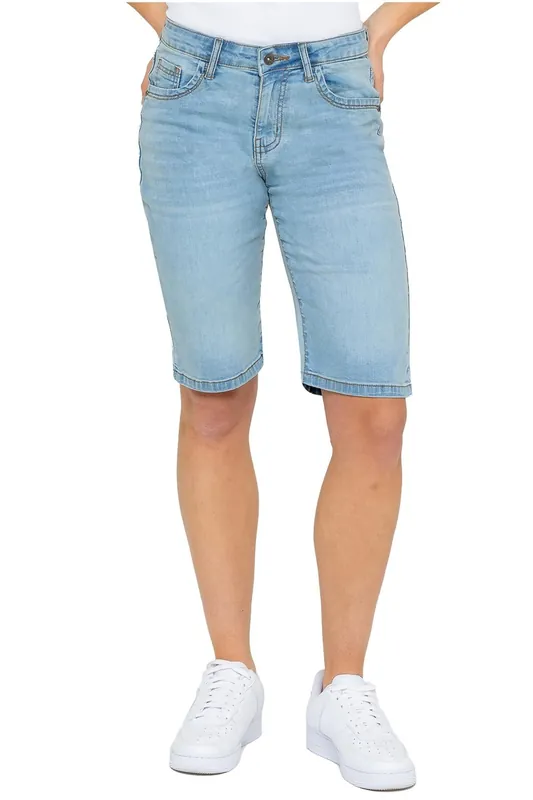 Stretch Knee Length Denim Shorts - Enzo